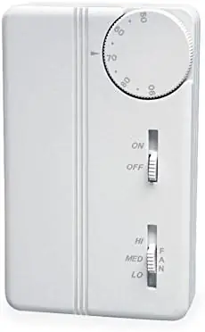PECO TB155-046 3 Speed Fan Coil Programmable Thermostat with Wire Leads, On-Off, Line Voltage, White Exclusive Offer
