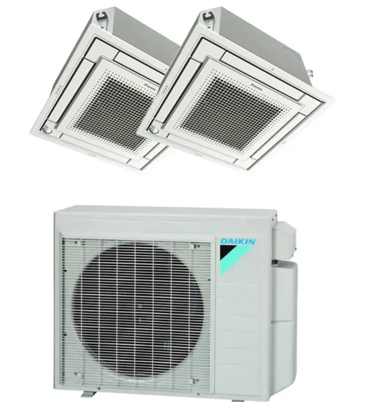 Daikin 48000 BTU 2 Zone Ceiling Cassette Ductless Mini-Split Heat Pump System - 19 SEER (12K+15K) Markdown