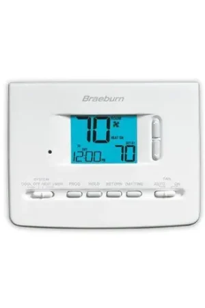 Braeburn 2220NC 5-2 Day Programmable Thermostat (2 Heat/1 Cool) - Builders Series, replacement for 2200NC Certified