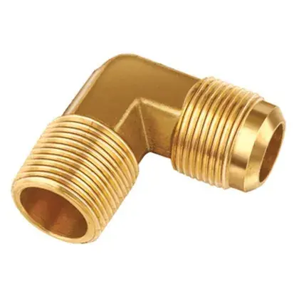 Mueller E1-4C Brass Pipe Elbow 1/4 Inch Male Flare x 3/8 Inch Male Pipe Buy Direct