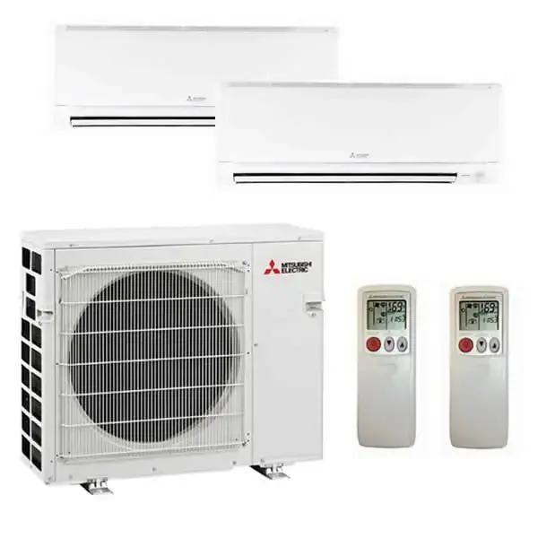 Mitsubishi Electric 2 Zone Wall Mounted Ductless Mini-Split Heat Pump System 25,000 BTU 20 SEER (12K+15K) Big Sale