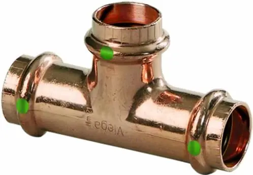 Flash Sale Viega 77452 ProPress Copper Tee 1-1/4 Inch by 1-1/4 Inch by 3/4 Inch