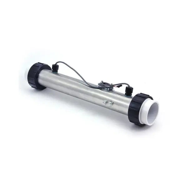 Free Returns Heater Assembly, HydroQuip, M7, Waterpro, 5.5kW, 230V, 2" x 15"Long, w/2 Sensors, Tailpieces : 26-0071-M7-KS