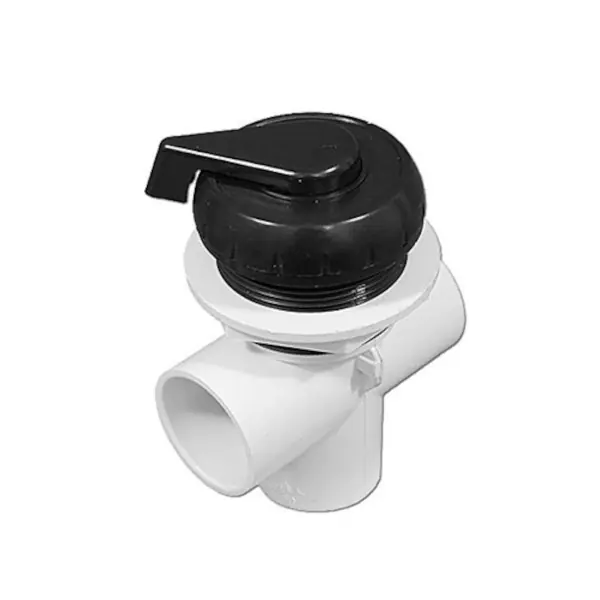 Markdown Diverter Valve, Waterway, 2-Port, 1"S, Vertical, Top Access, Notched, Black : 600-4341