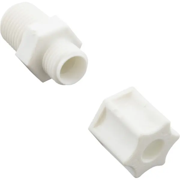 Compression Fitting, Generic, 1/4"mpt x 1/4" Tube, Plastic : Premium