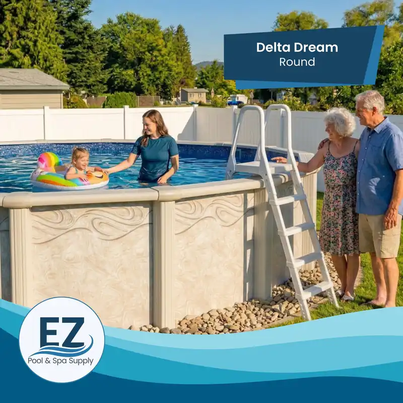 Certified Delta Dream Round Resin Above-Ground Pool Package